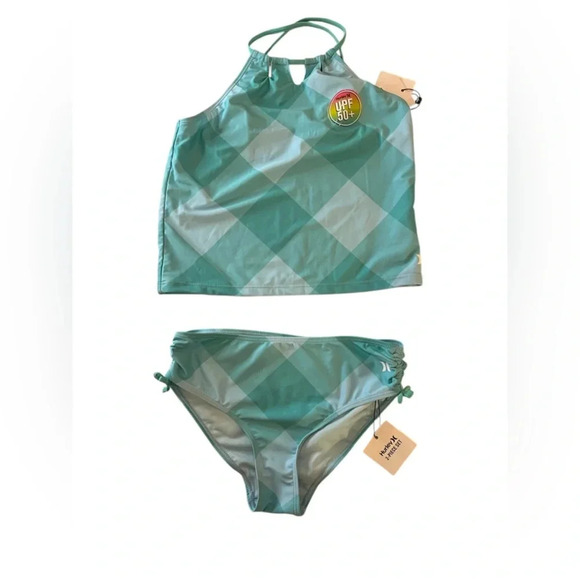 NWT Hurley Big Girls Tri-Cutout Tankini Swimsuit - Picture 4 of 8
